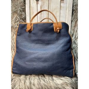 PRICE CUT! Carlo Pulicati Navy Blue Extra Large Tote Bag Made in‎ Italy